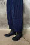 AVIVA JIFEI XUE Blue Striped Panel Wide Leg Pants S22-CWLP